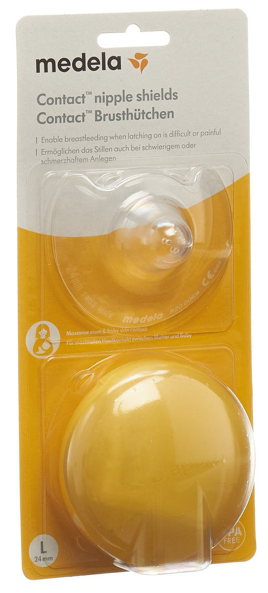 MEDELA Contact Brusthütchen L 24mm mit Box