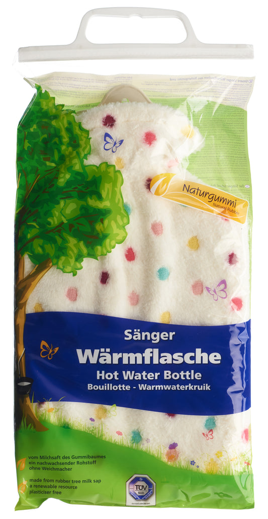 SÄNGER Wärmflasche Naturkau Plüschb 2l Punk weiss