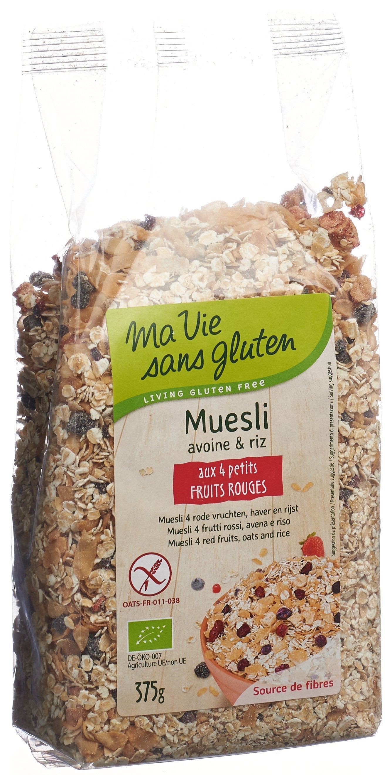 MA VIE S GLUT Müesli 4 rote Früchte