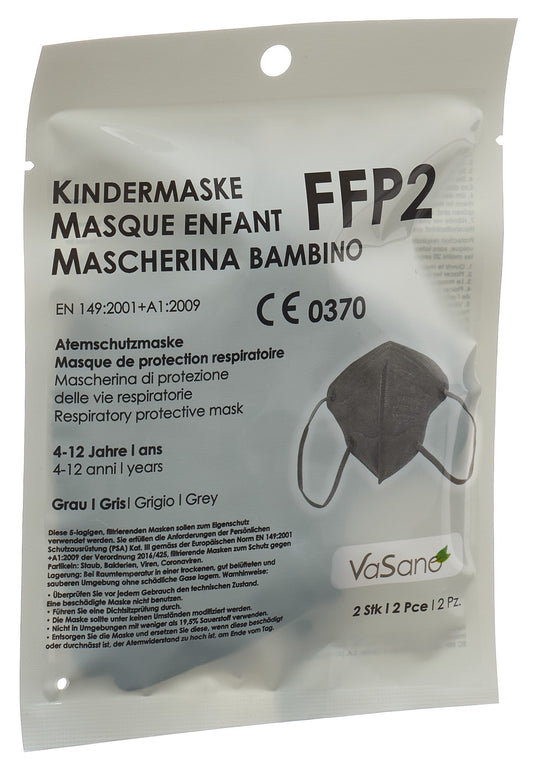 VASANO Maske FFP2 Kind 4-12 J grau D/I/F