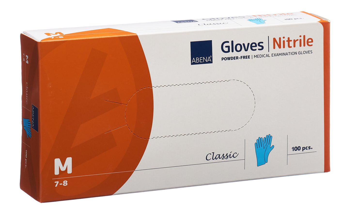 ABENA Cla Nitrilhan M 240mm puderf unst bl
