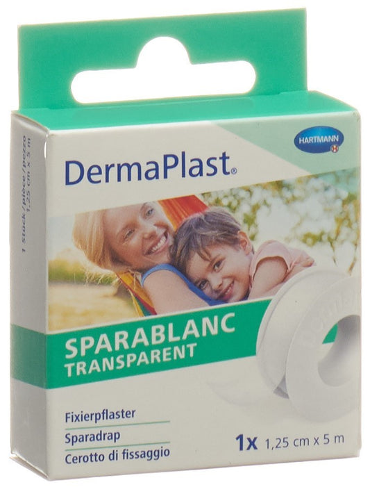 DERMAPLAST Sparablanc Transparent 1.25cmx5m weiss