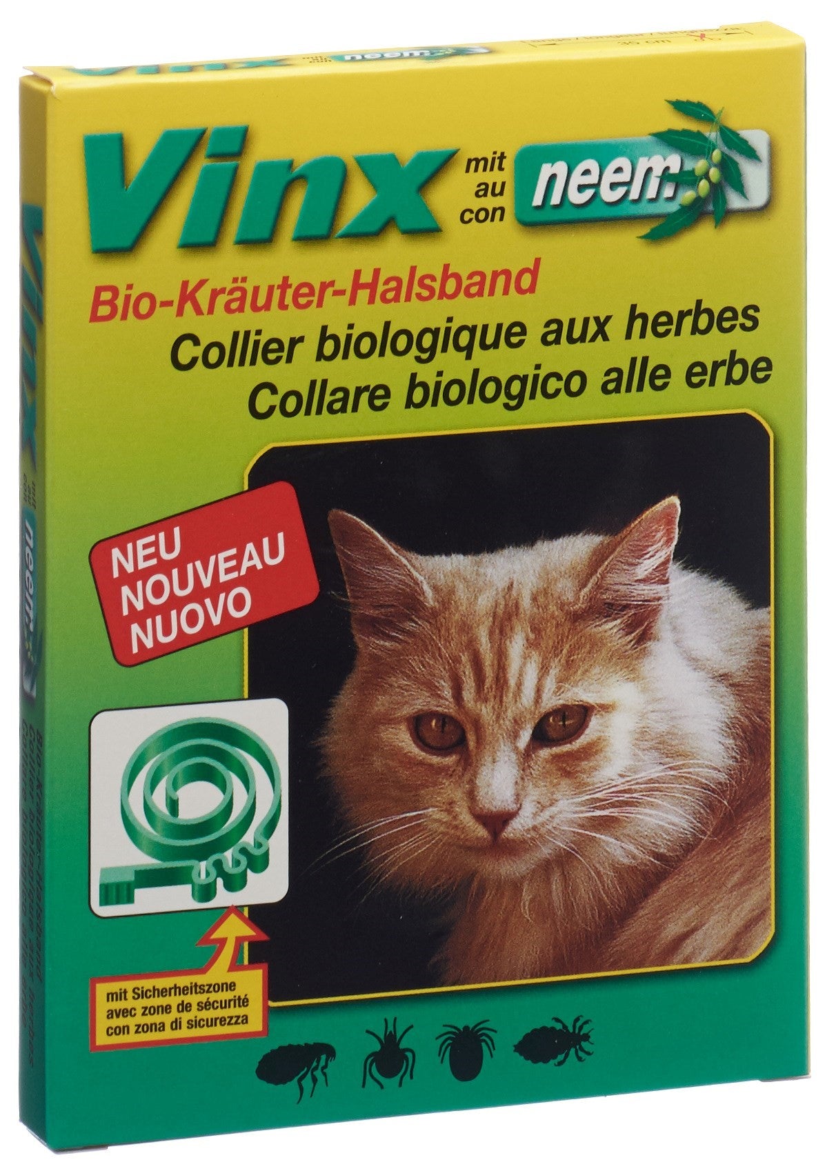 VINX Neem Kräuter Halsband 35cm Katze grün
