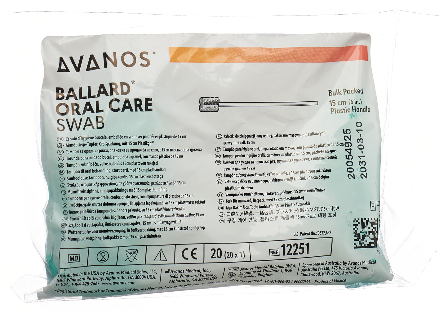 AVANOS Mundpflegestäb Oral Care Swab