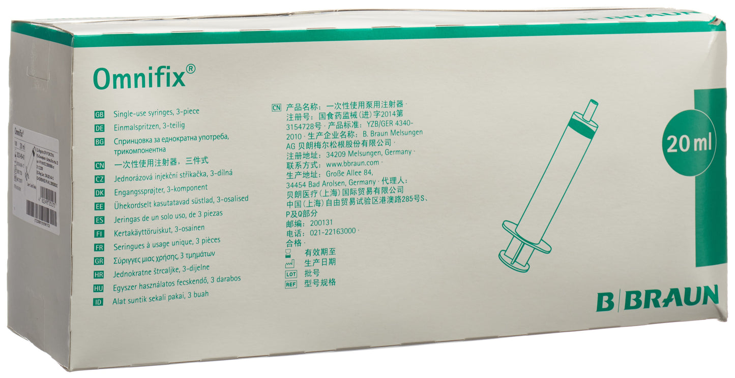 OMNIFIX Spritze 20ml Luer Lock latexfrei