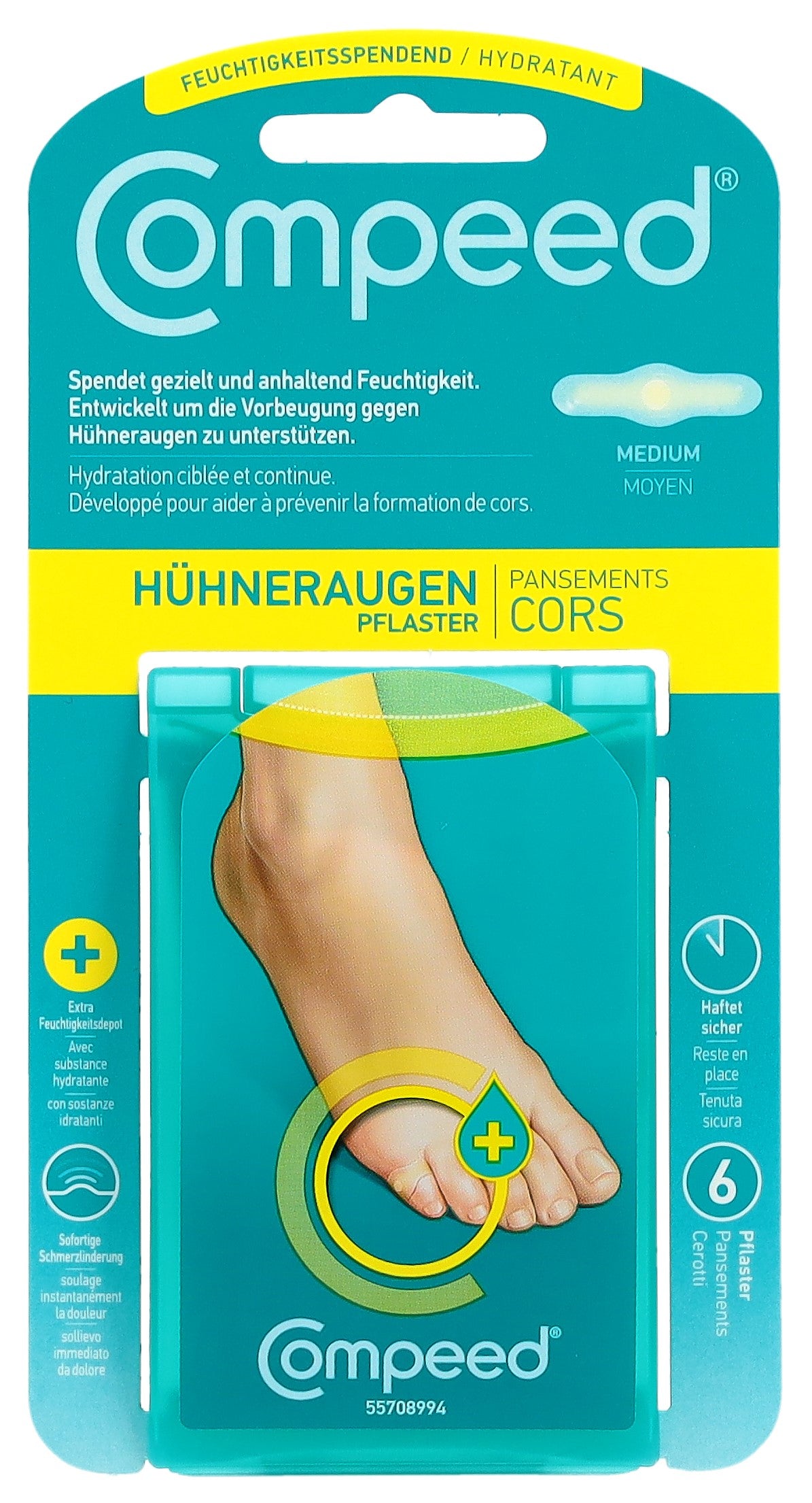 COMPEED Hühneraugenpflaster M feuchtigkeitss