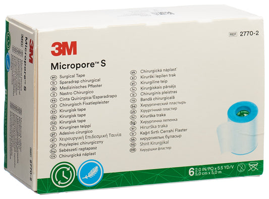 3M MICROPORE S Silikonrollenpfla 5cmx5m (n)