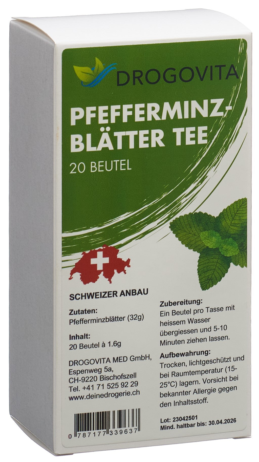 DROGOVITA Pfefferminzblätter Tee