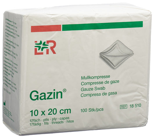 GAZIN Mullkompressen 10x20cm 12f/17f o RK