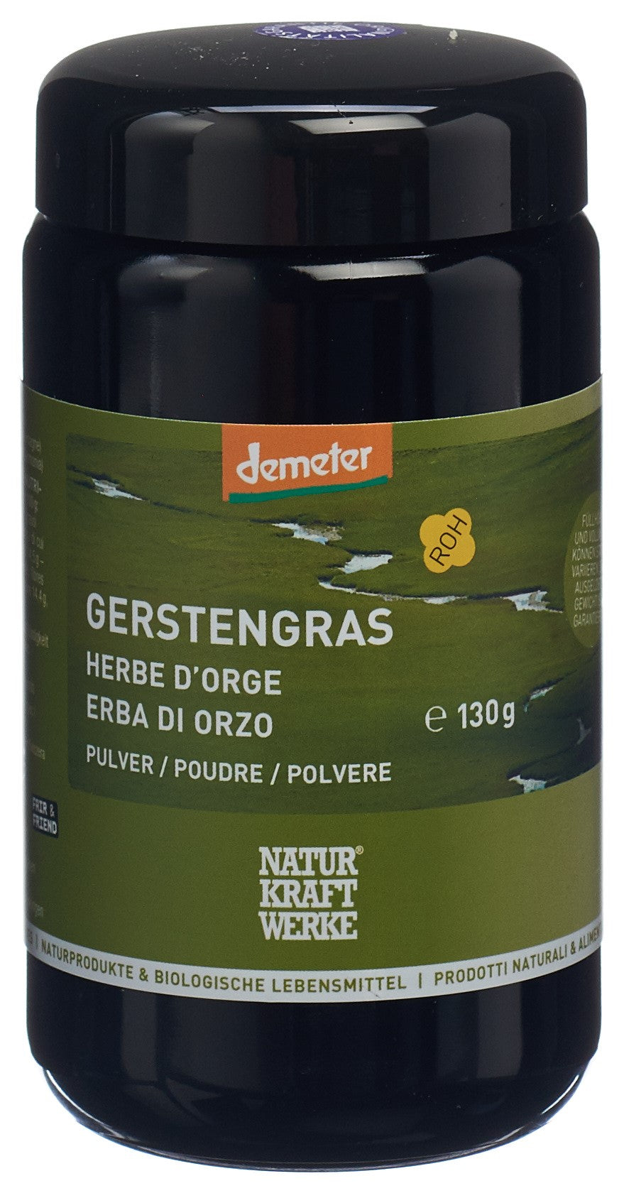 NATURKRAFTWERKE Gerstengras Pulver Demeter