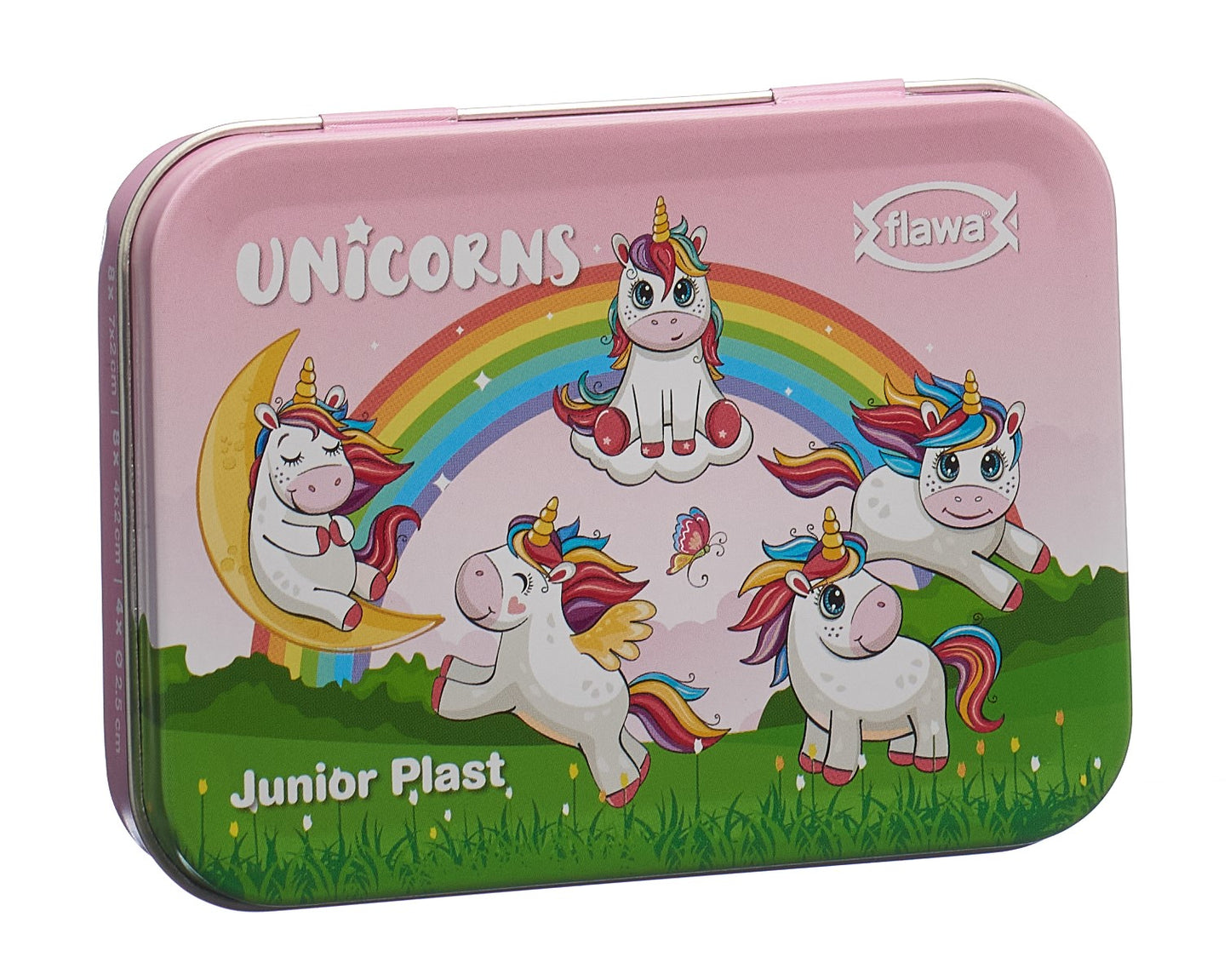 FLAWA Junior Plast Strips Unicorns Tin Box