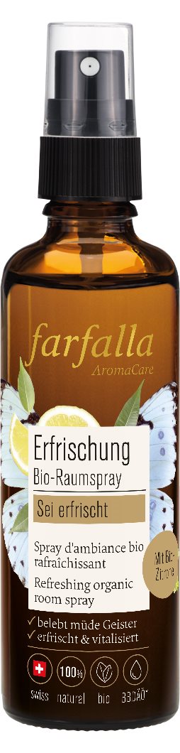 FARFALLA Bio-Raumspray sei erfrischt Zitrone