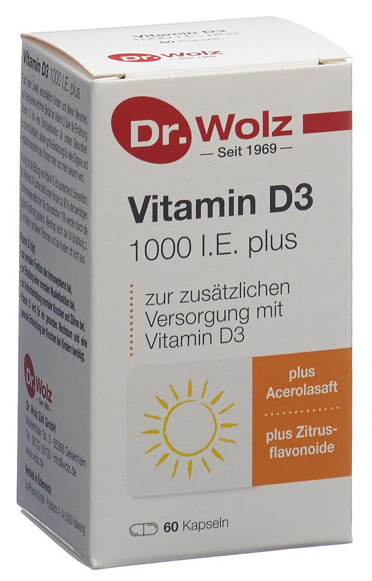 DR. WOLZ Vitamin D3 1000 I.E. plus Kaps