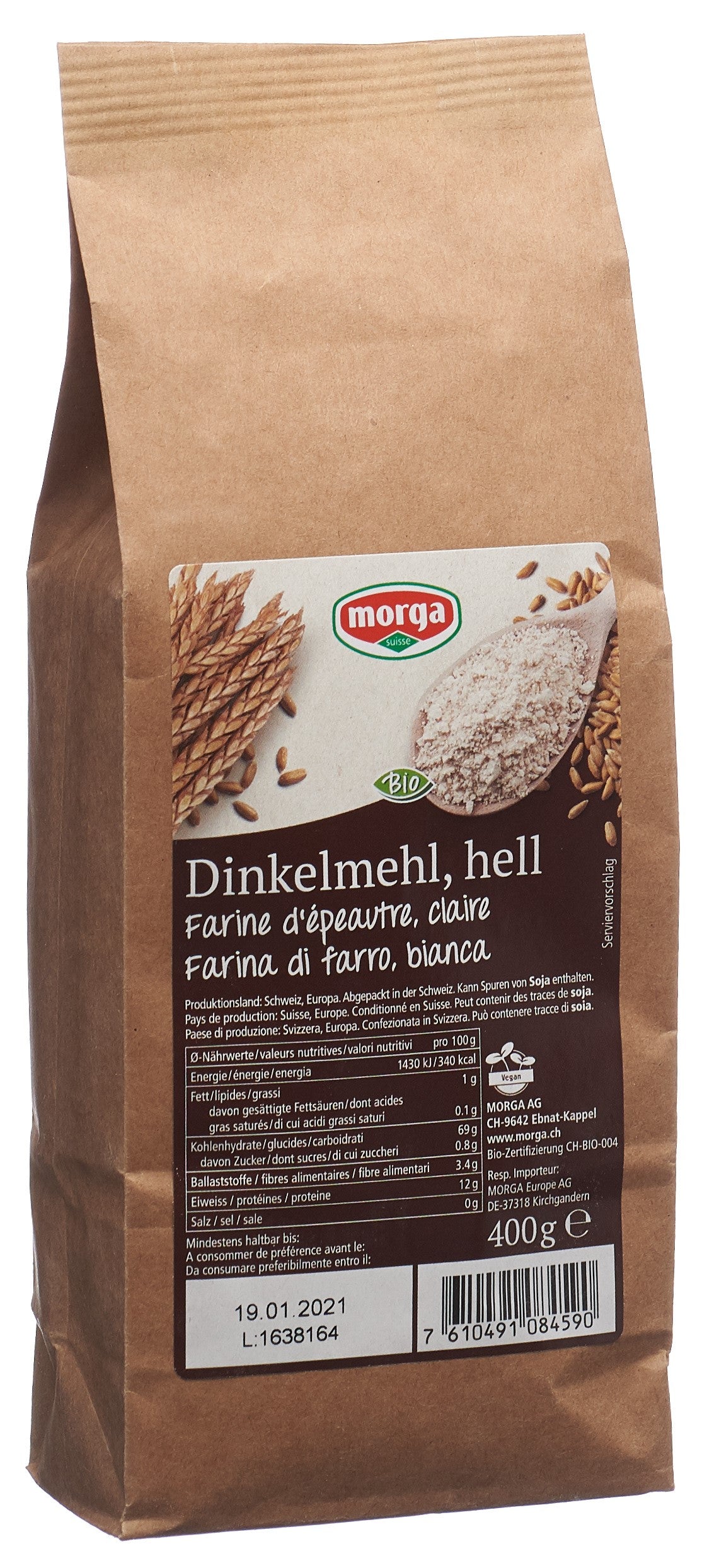 MORGA Dinkelmehl hell Bio