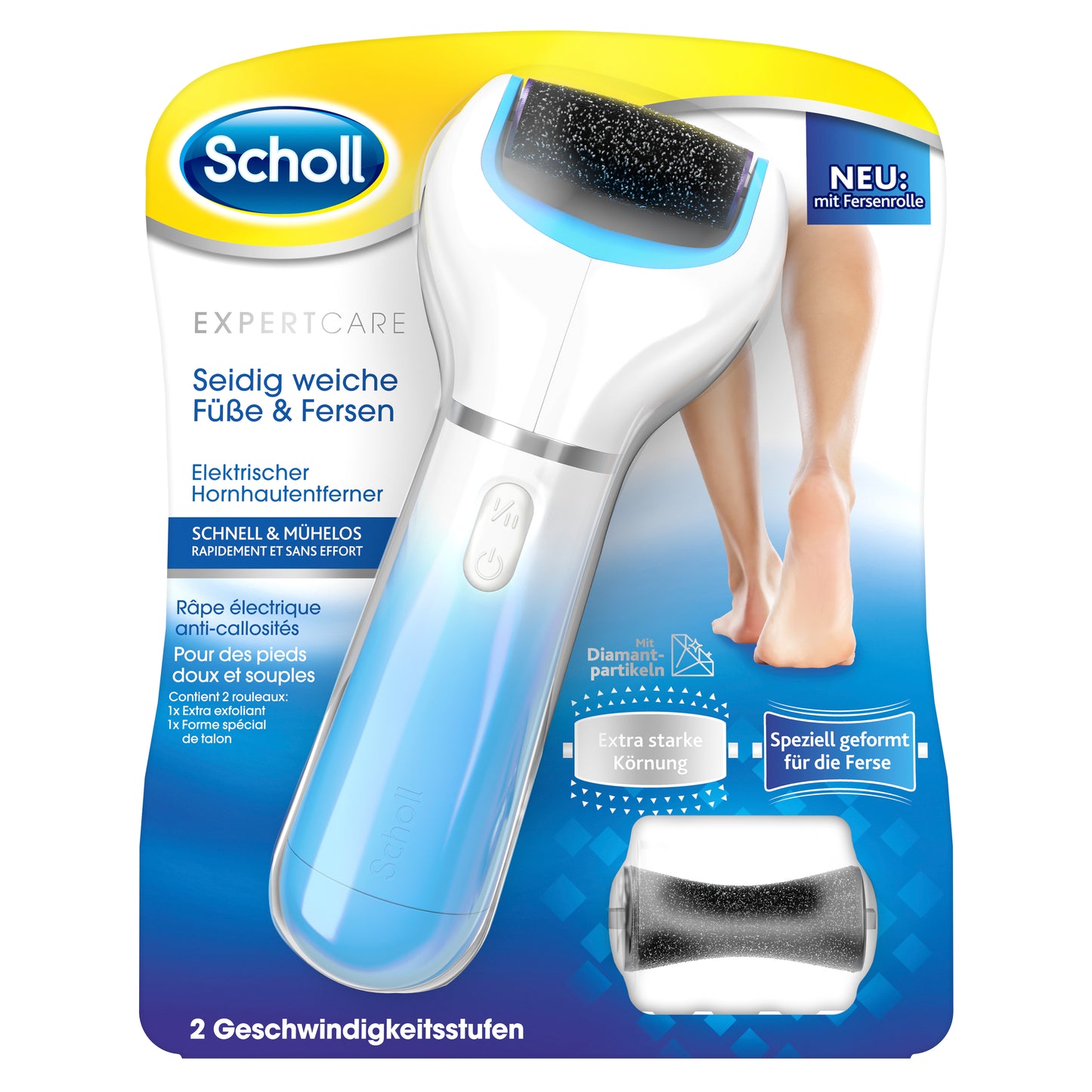 SCHOLL elektrischer Hornhautentferner blau