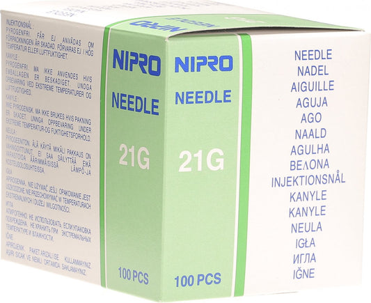 NIPRO Einmalkanül 0.8x40mm 21Gx1 1/2 grün