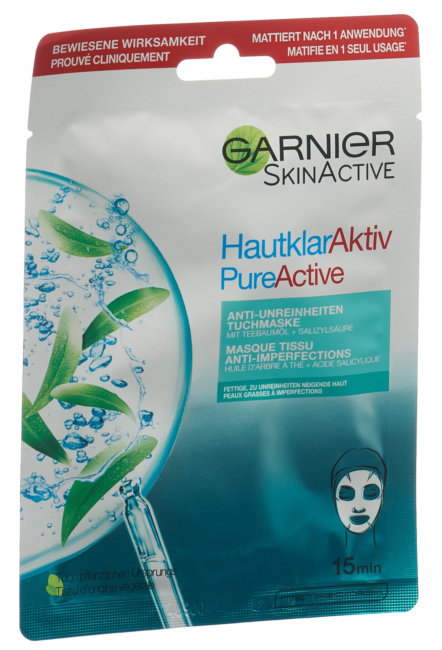 GARNIER Pure Active Tuchmaske Anti-Unreinheit