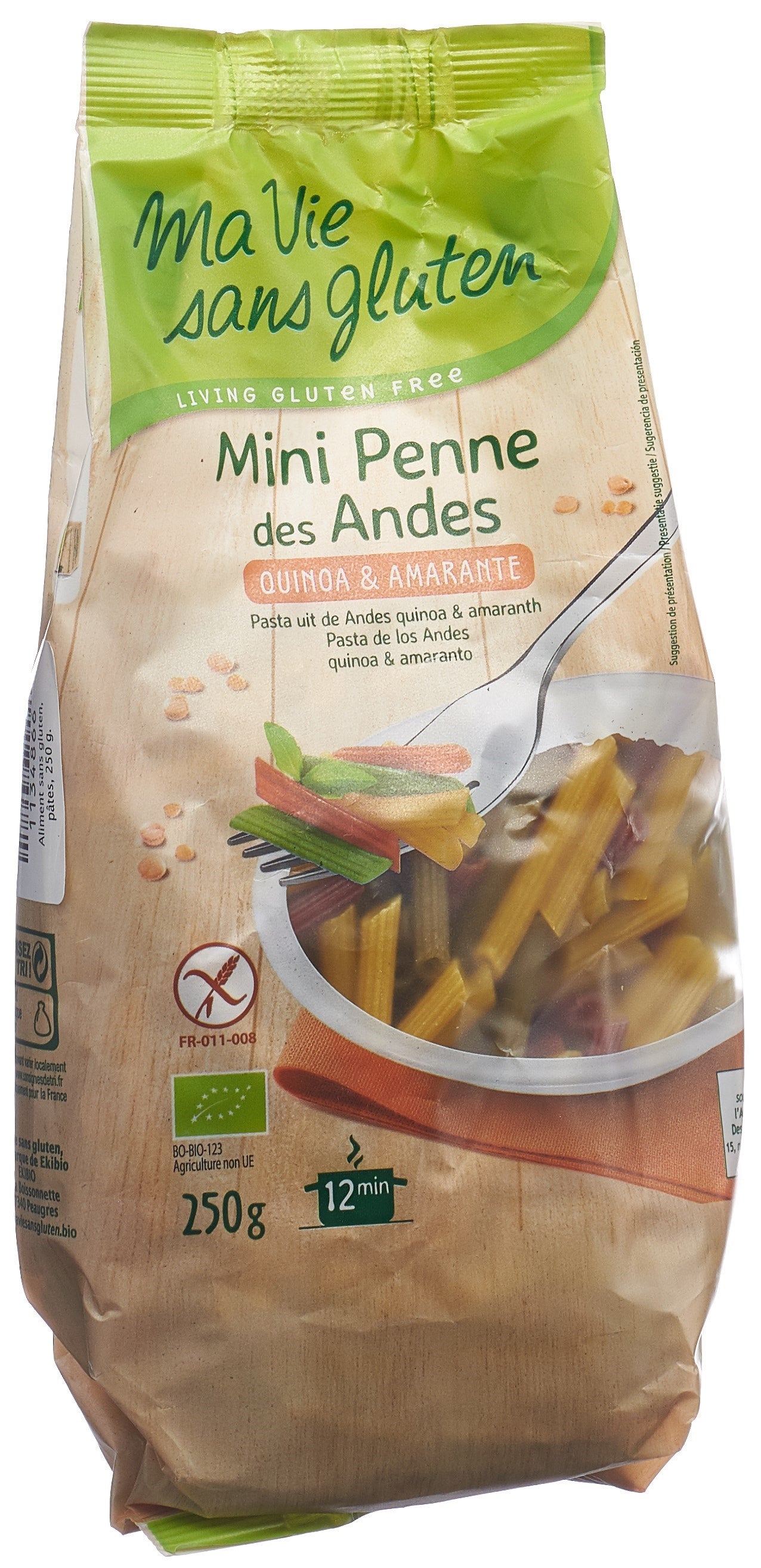 MA VIE S GLUT Mini Penne der Anden tricolore