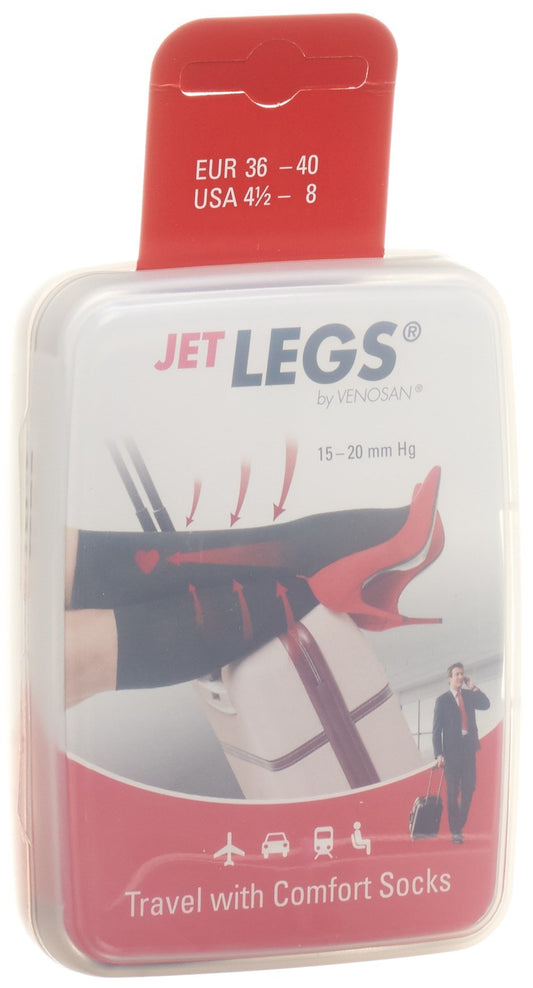 JET LEGS Travel socks 36-40 black