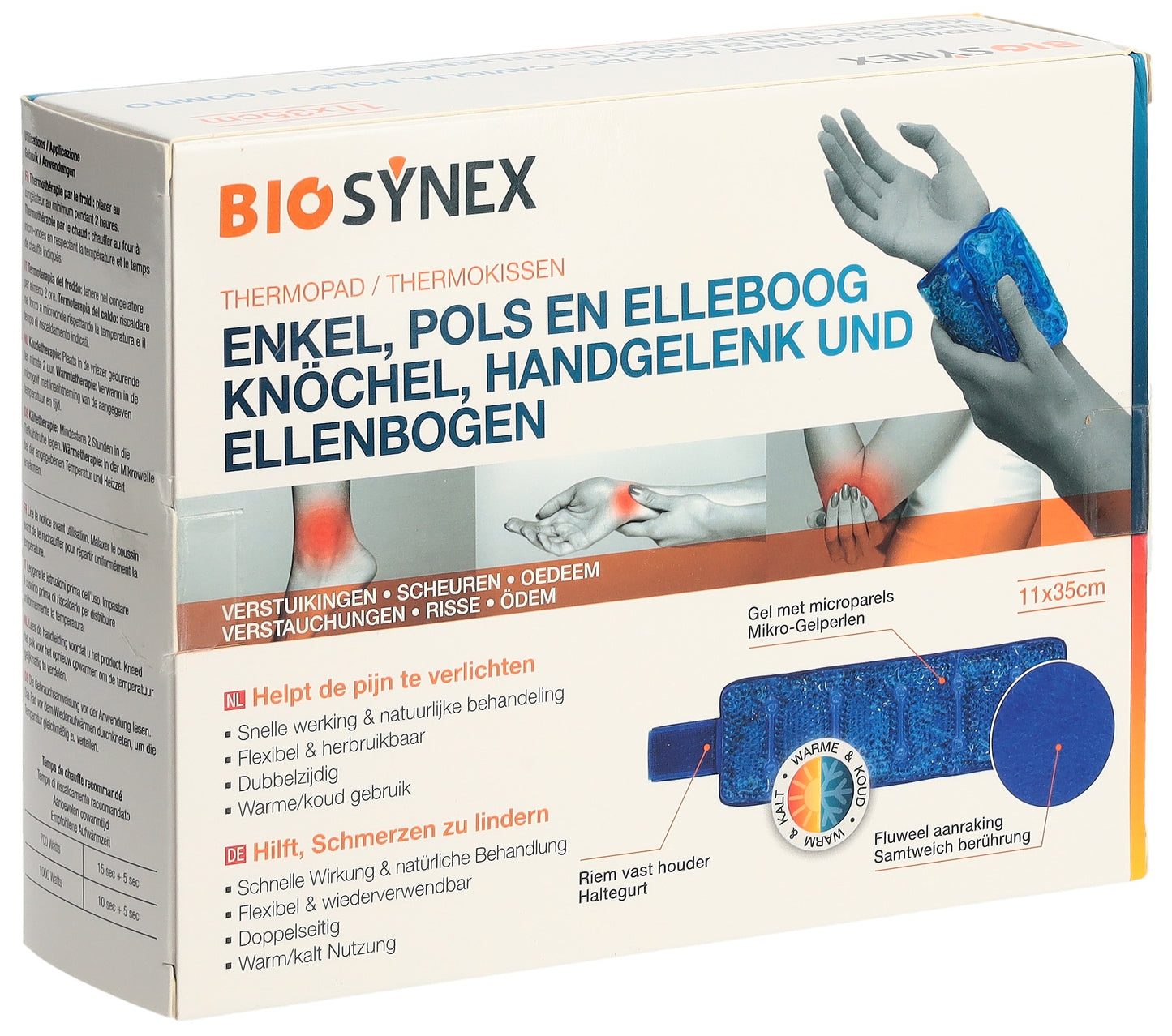 BIOSYNEX Kalt Warm Kompresse 11x35cm Knö Ell Handg