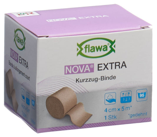 FLAWA NOVA EXTRA Kurzzugbinde 4cmx5m hautfarbig