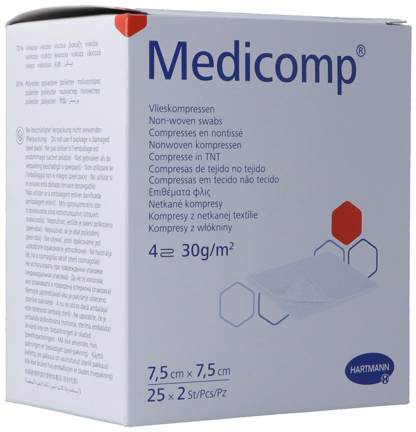 MEDICOMP Bl 4 fach S30 7.5x7.5cm steril