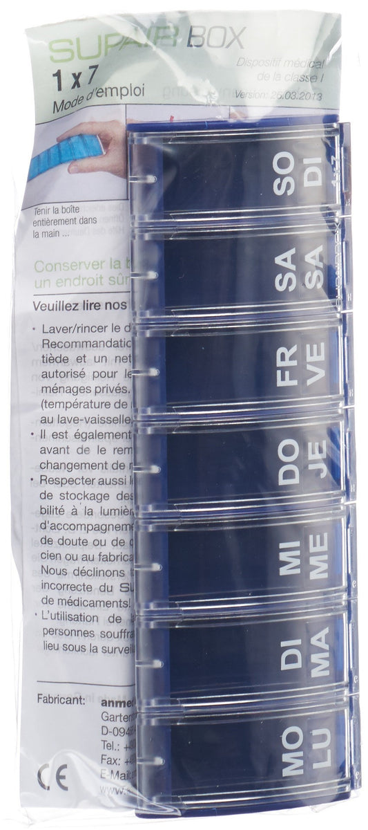 SUPAIRBOX 1x7 Wochendispenser D/F blau