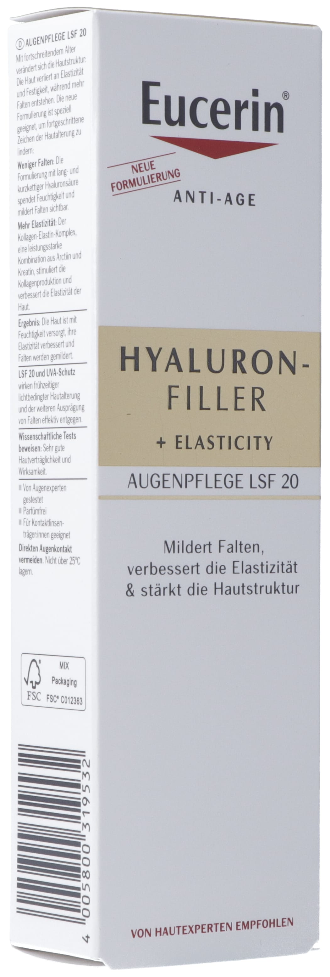 EUCERIN HYALURON-FILL+ELAST Augen LSF20