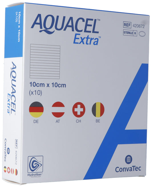AQUACEL EXTRA Hydrofiber Verband 10x10cm