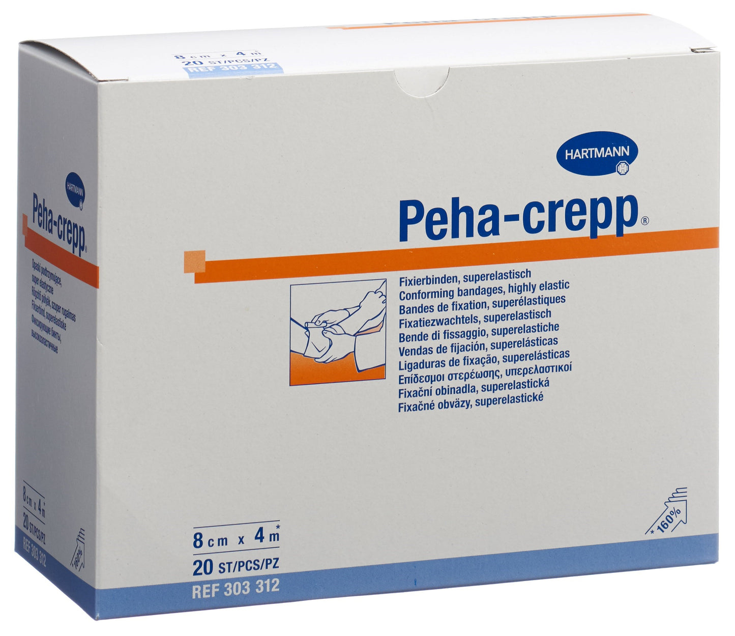 PEHA CREPP Kreppbinde 4mx8cm weiss
