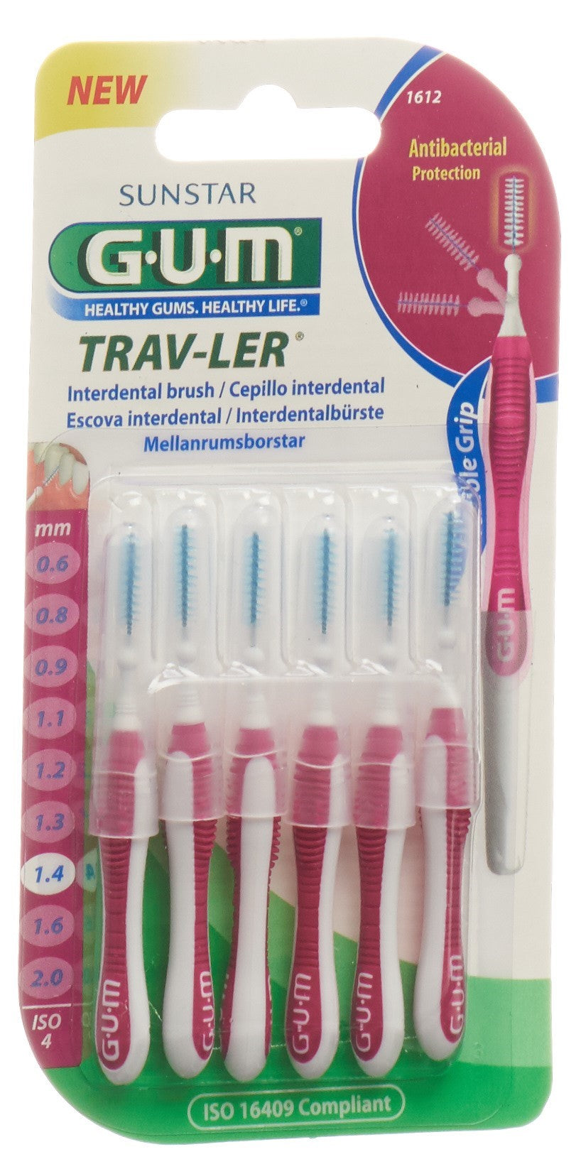 GUM Trav-Ler 1.4mm ISO4 cyl pink