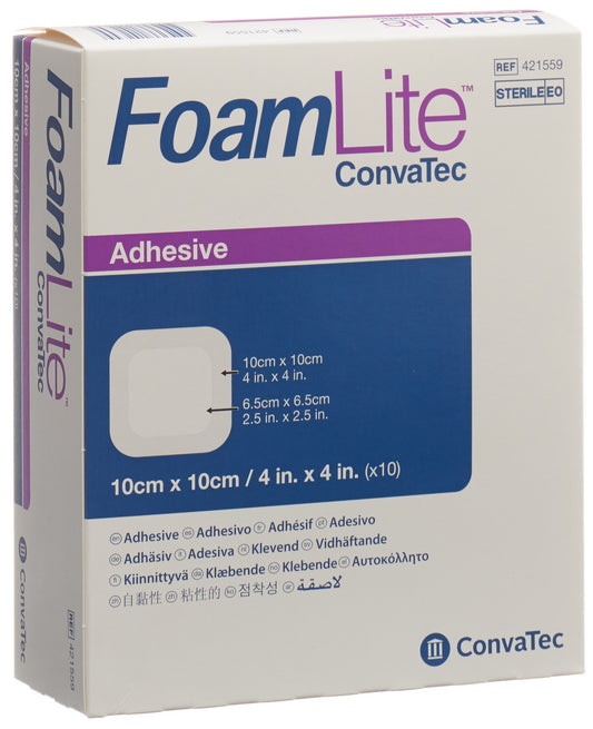 FOAM LITE Convatec Silikon-Schaum 10x10cm