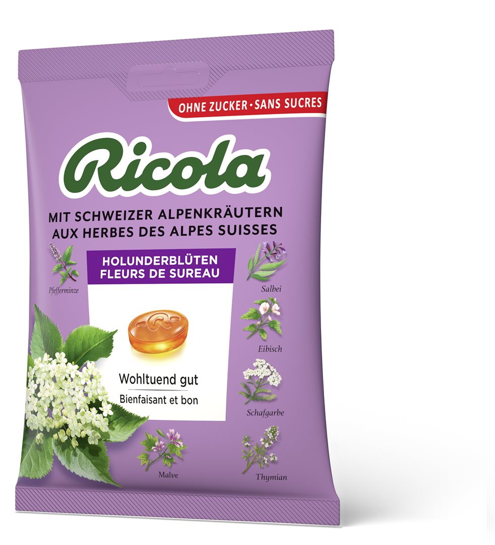 RICOLA Holunderblüten Bonbons oZ m Stevia