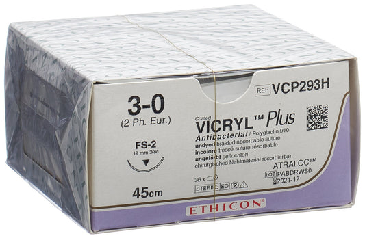 VICRYL PLUS 45cm ungefärbt 3-0 FS-2