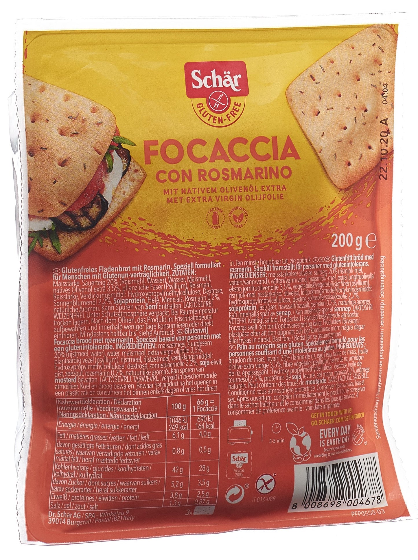 SCHÄR Focaccia mit Rosmarin glutenfrei