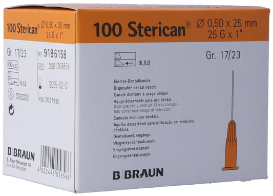 STERICAN Nadel Dent 25G 0.5x25mm orange