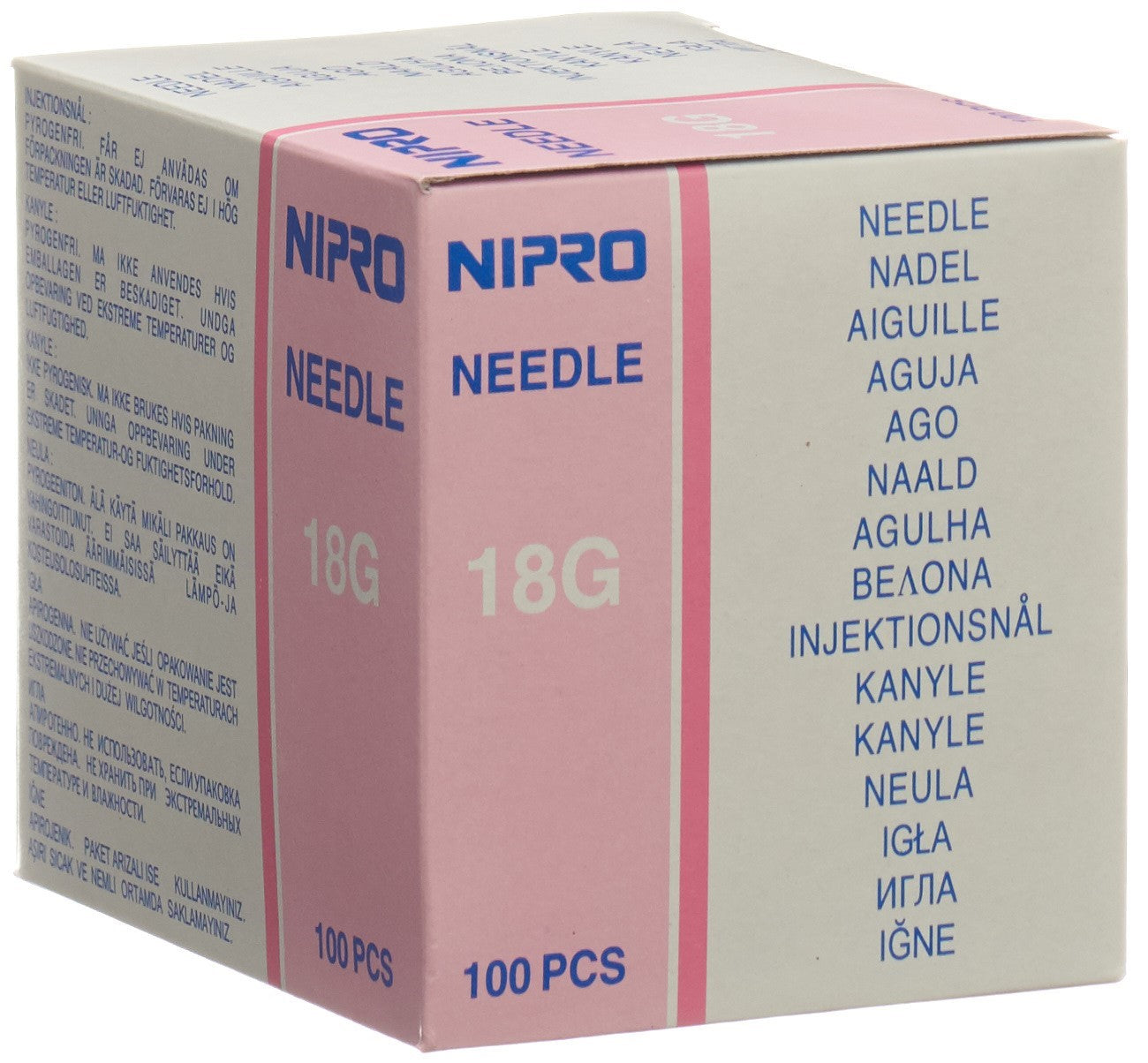 NIPRO Einmalkanül 1.2x38mm 18Gx1 1/2 rosa