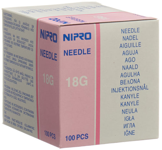 NIPRO Einmalkanül 1.2x38mm 18Gx1 1/2 rosa