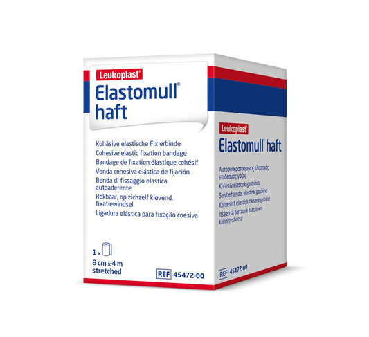 ELASTOMULL haft Gazebinde 4mx8cm weiss
