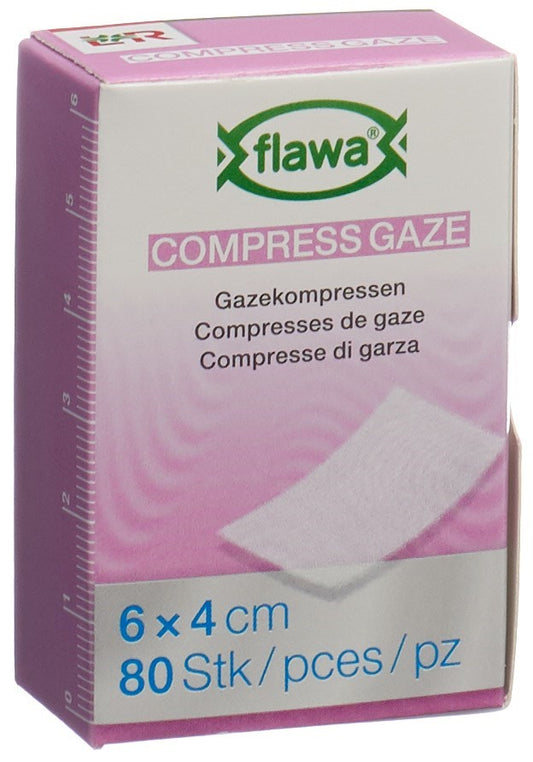FLAWA Gazekompressen geschn 4x6cm keimred