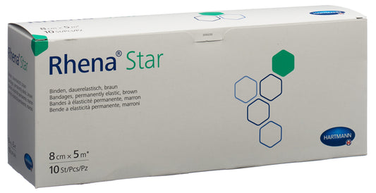 RHENA Star Elast Binde 8cmx5m hautf offen