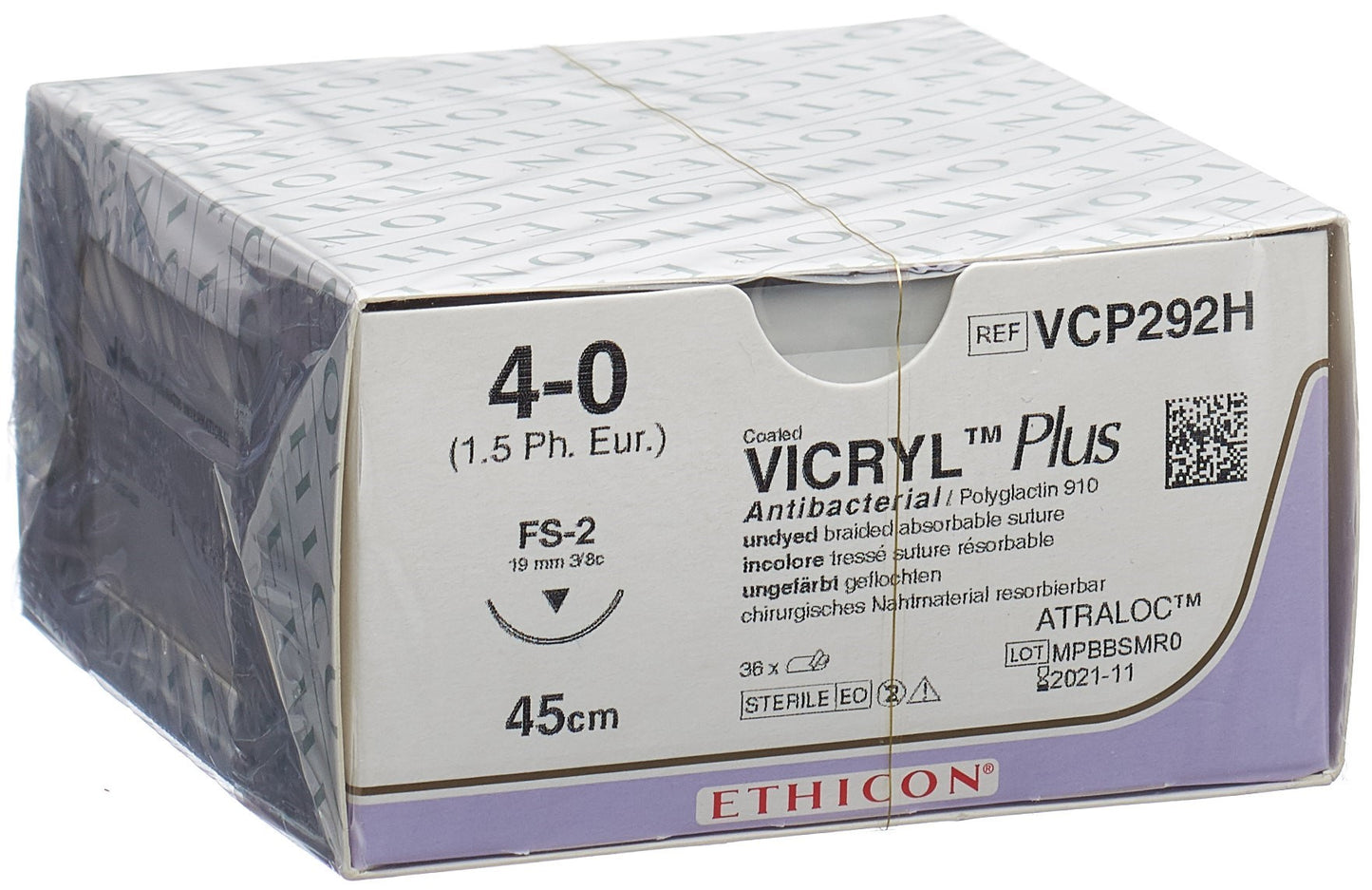 VICRYL PLUS 45cm ungefärbt 4-0 FS-2S