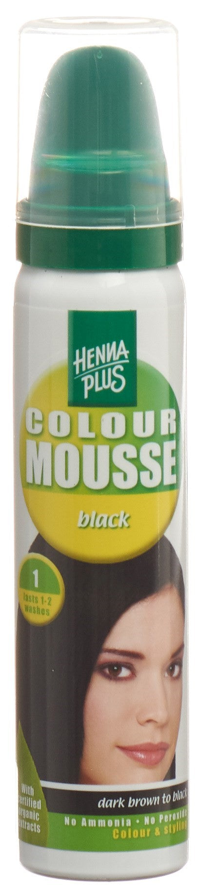 HENNA PLUS Colour Mousse Schwarz 1