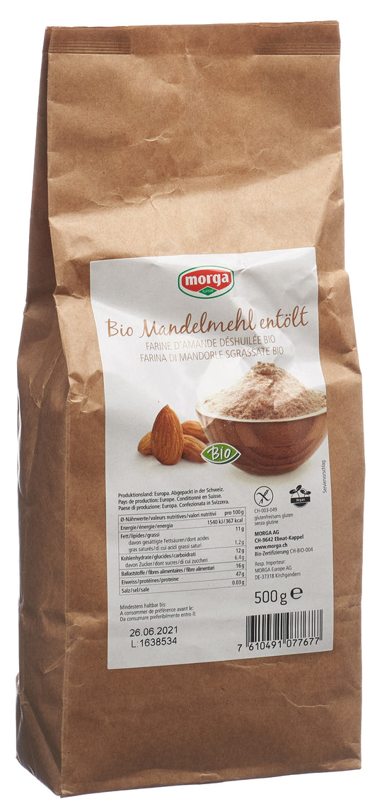 MORGA Mandelmehl entölt glutenfrei Bio
