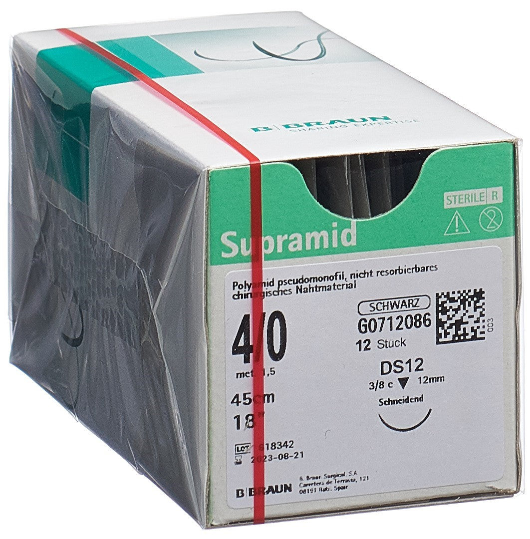 SUPRAMID 45cm DS 12 4-0 schwarz