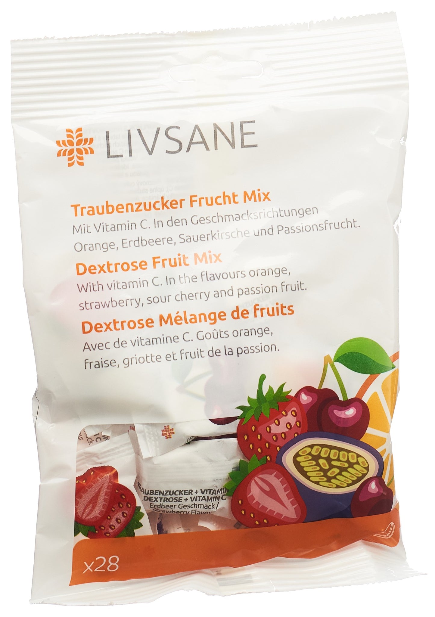 LIVSANE Traubenzucker Frucht Mix