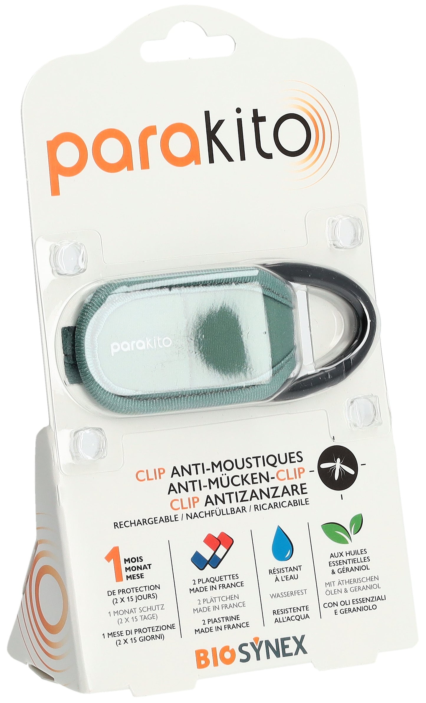 PARAKITO Clips für Kinderwagen Rucksack kaki