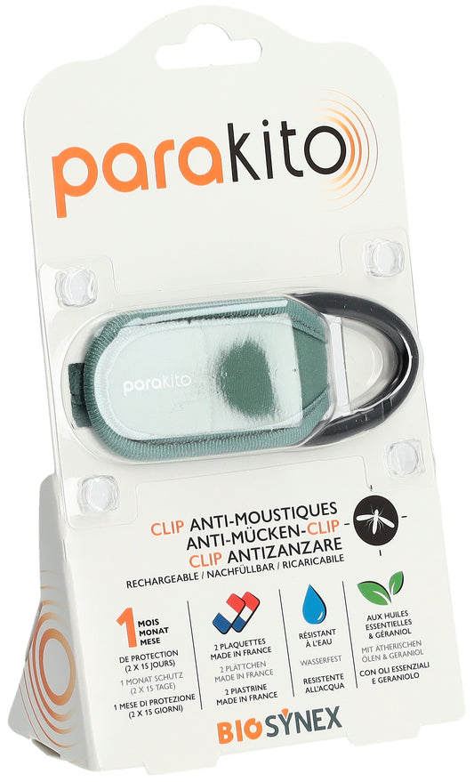 PARAKITO Clips für Kinderwagen Rucksack kaki