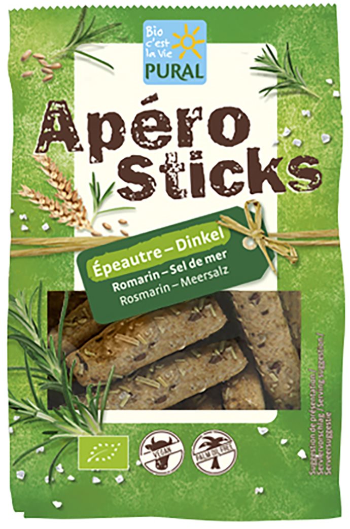 PURAL Apero Sticks Dinkel Rosmarin Meersalz
