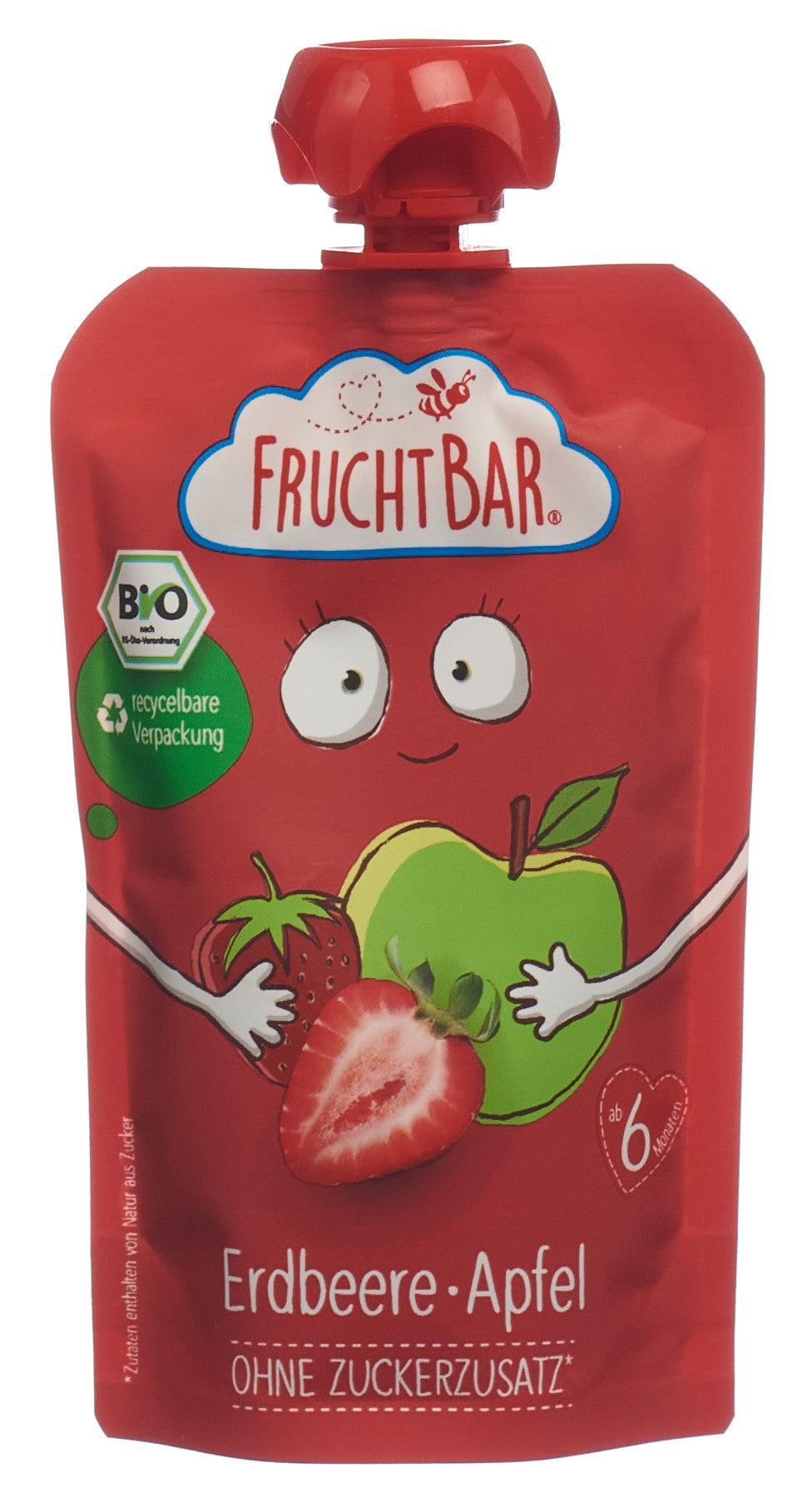 FRUCHTBAR Fruchtpüree Bio Erdbeere Apfel